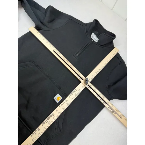 Carhartt Womens Tencel Quarter Zip Sweatshirt Black Relaxed Fit Small NEW - Image 9
