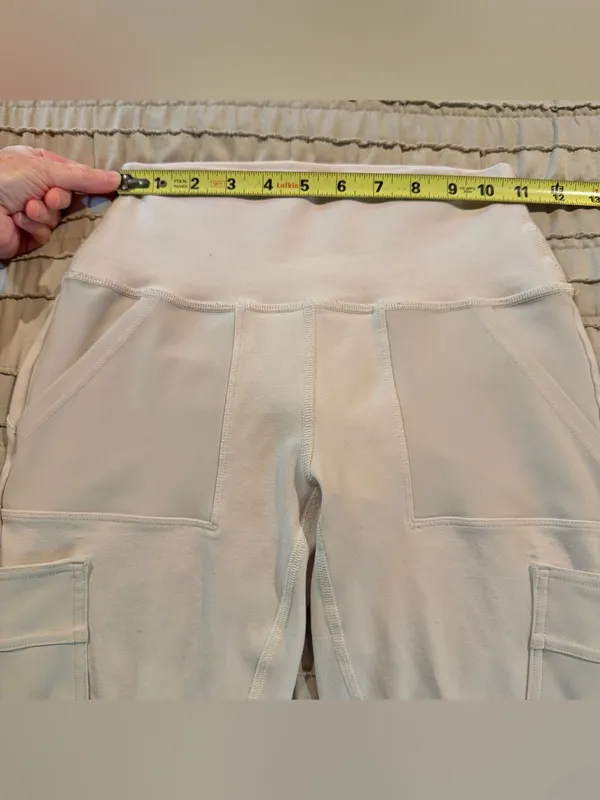 ALO Yoga High Waist Cargo Leggings Bone Ivory Cream White Extra Small XS Workout - Image 7