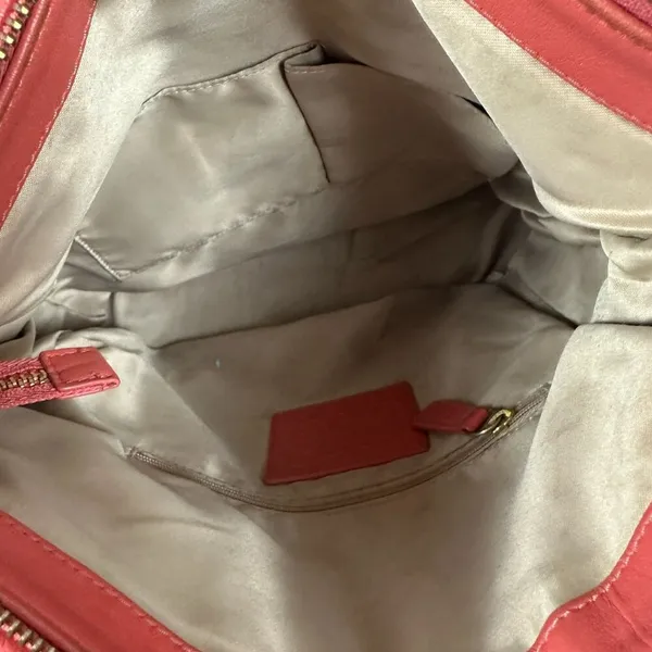 Coach Ashley Womens Leather Shoulder Bag In Red With Gold Accents - Image 4