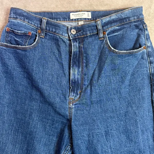 Abercrombie & Fitch Curve Love Ultra High Rise Jeans Womens 12 90s Slim Straight - Image 8