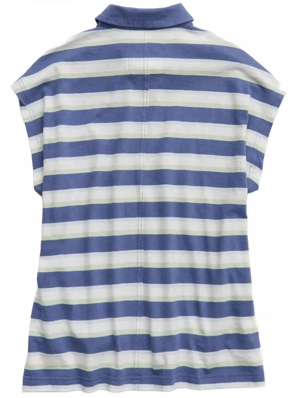 AE Aerie Happiest Oversized Polo T-Shirt American Eagle NWT Marbled Blue XS - Image 4