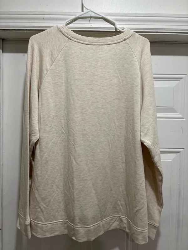 Vintage-Inspired Cream Long Sleeve Top – Size (add size) - Image 2
