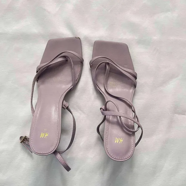 H&M Light Purple Square Toe Heel Sandals Size 8 - Image 6