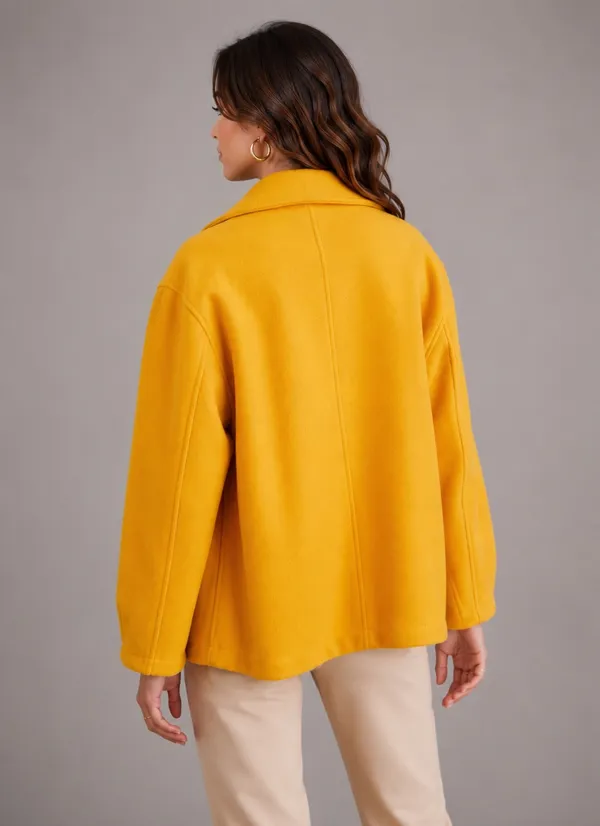 Avec Les Filles Mustard Utility Jacket L Quiet Luxury Shacket Coat Chic Modern - Image 3