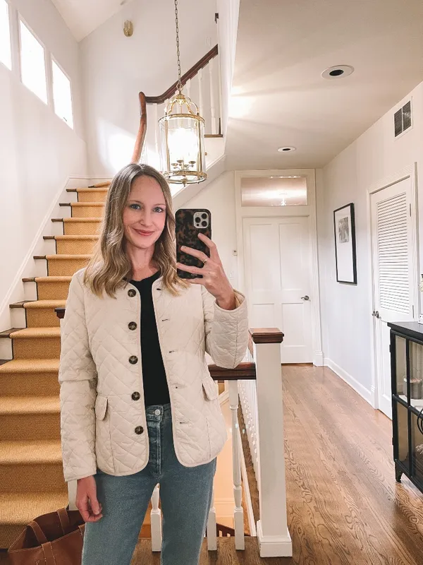 J. Crew Quilted Lightweight Lady Jacket‎ in Cream Size 4 - Image 14