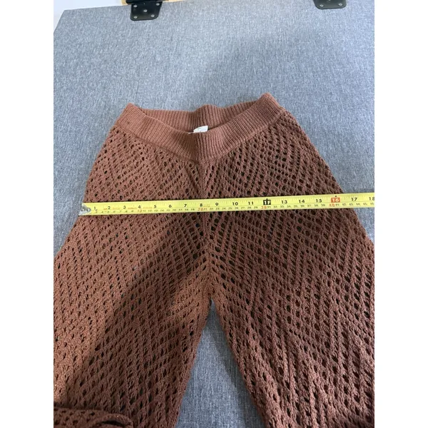 Wild Fable Dark Brown Crochet Beach Wide Leg Pants Sz S Cover Up Boho Hamptons - Image 9