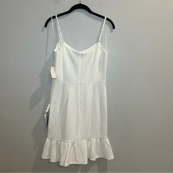 Dress the Population Mira‎ White Spaghetti-Strap Ruffle-Hem Mini Dress NWT - Image 4
