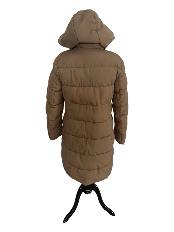 H&M Puffy Long Coat Brown Size Small - Image 2