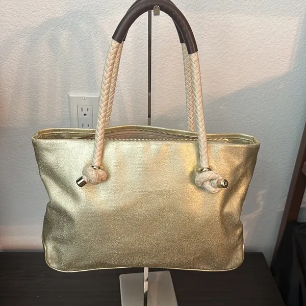 Kate Spade Boat Tie Gold Metallic Tote - Image 2