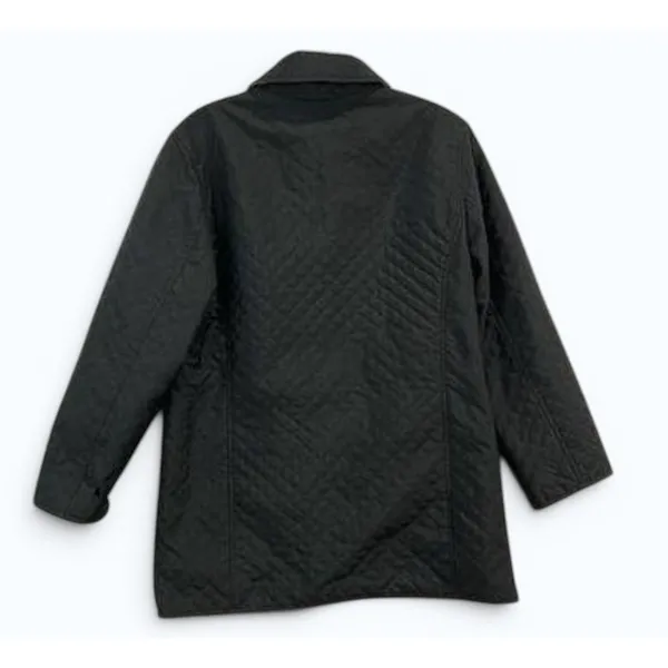 Burberry London Womens S Black Diamond‎ Quilted Jacket Nova Check Lining England - Image 3