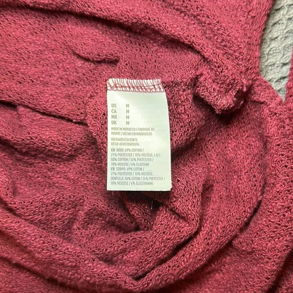 American‎ Eagle Outfitters Women’s Burgundy Long Sleeve Sweater Size Medium - Image 5