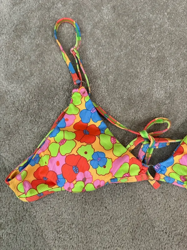 Amazon Neon Floral Bikini Set - Green, Pink, Blue, Orange - Image 2