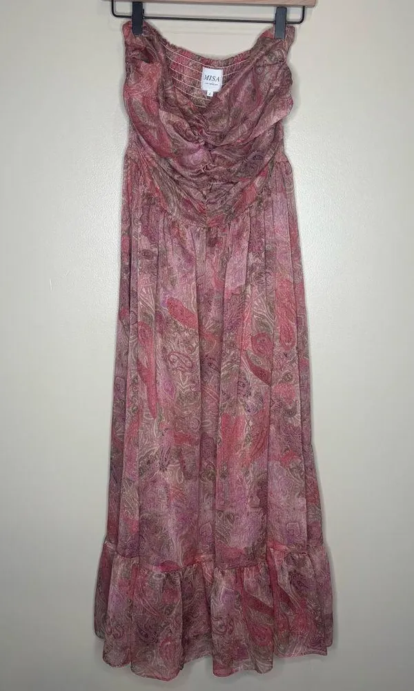 Misa Los Angeles Arianne Chiffon Maxi Cutout Dress in Muted Paisley - Image 4