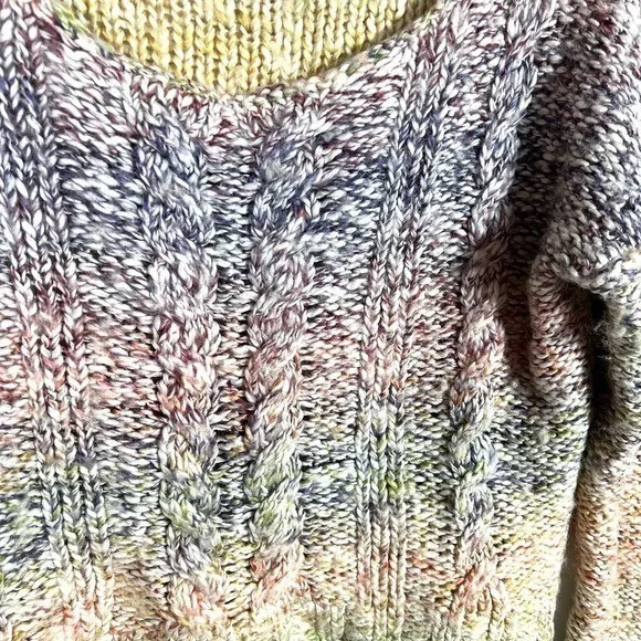 Abercrombie Fitch Oversized Cropped Cable‎ Knit Sweater Women Size S Multi Color - Image 6