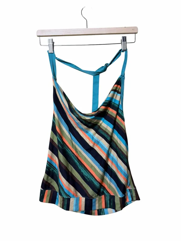 Maeve Anthropologie Striped Cowl Neck Halter Top Y2K Inspired Size Small - Image 5