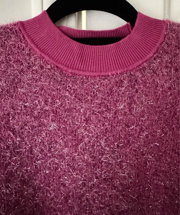 Anthropologie Maeve The Violetta Open-Back Tinsel Sweater, Size M - Image 8