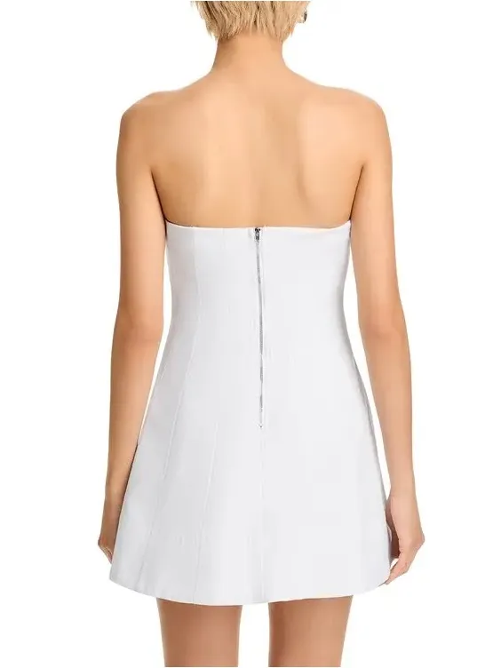AQUA Strapless Paneled Mini Dress - Image 3