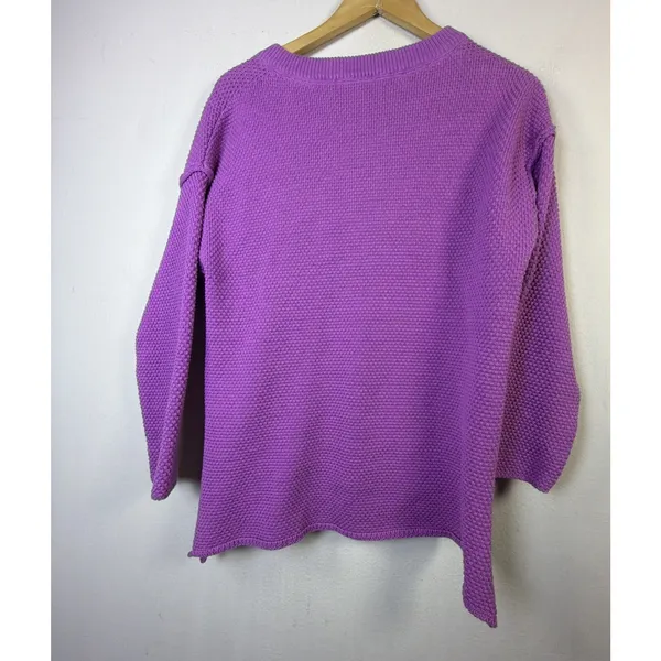 Free People Beach Women Hailey Hailee Waffle Knit Sweater purple XS vacation - Image 7