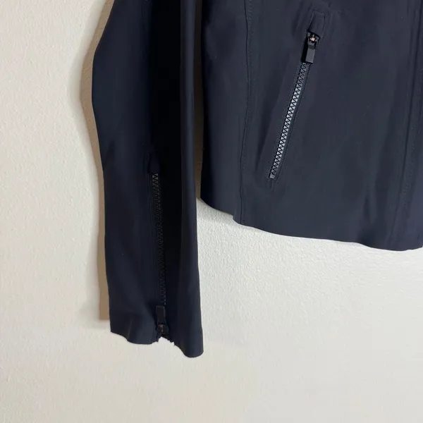 Athleta Women's Moto Jacket Asymmetric Zip Lightweight Black Size M - Image 3