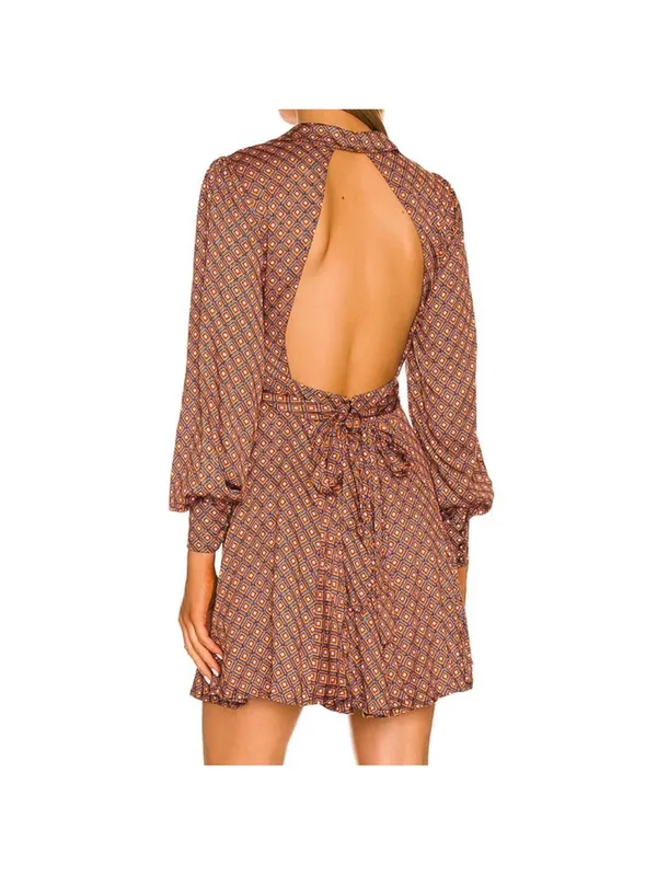 Free People It Takes Two Sleeve Mini Dress in Night Combo size Medium - Image 2