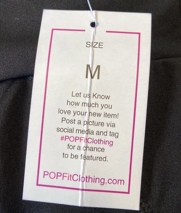 POP Fit Women’s Black High Waisted Mesh Leggings Size Medium NWT - Image 17