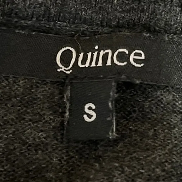 Quince Black Cashmere Crew Long Sleeve Stretch Pullover T-Shirt Sweater Top Sz S - Image 3
