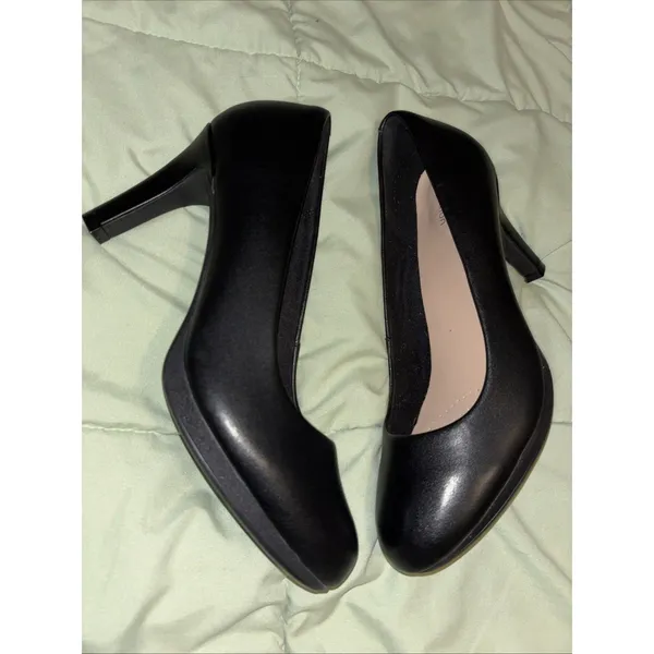 Clarks Women's Adriel Viola Dress Pump Black Leather Sz 10 - Image 8