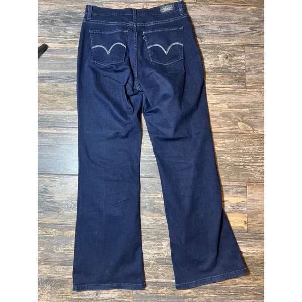 Levi's 512 Bootcut Jeans Perfectly Slimming Dark Wash Denim Size 14 Stretch‎ - Image 2