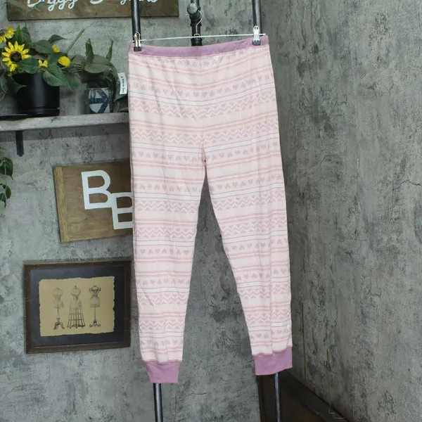 NEW Splendid Womens Knit Jogger Pajama Pants RLD0298 Pink Geometric L - Image 2