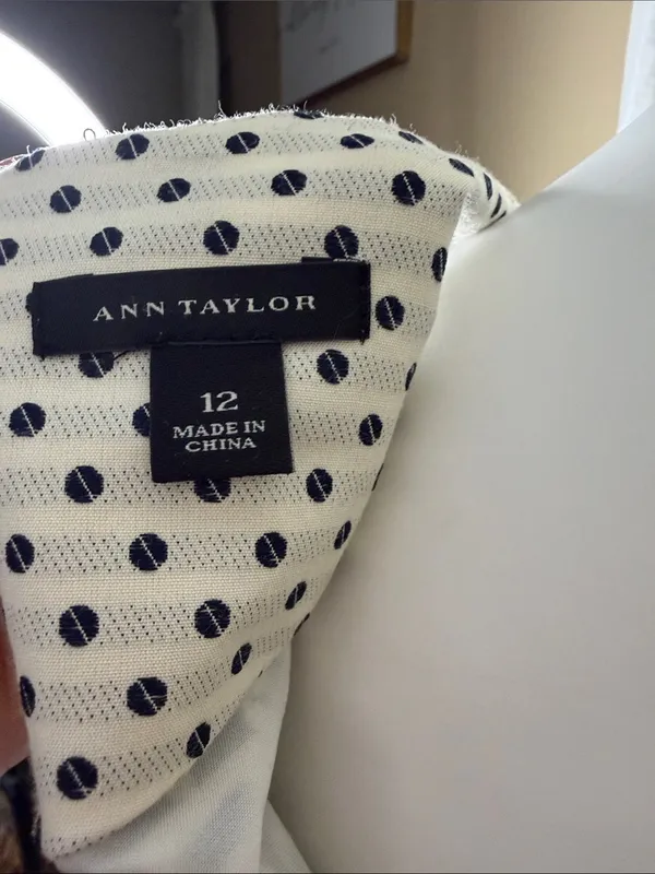 Ann Taylor Cream Polka Dot Midi Dress - Image 2