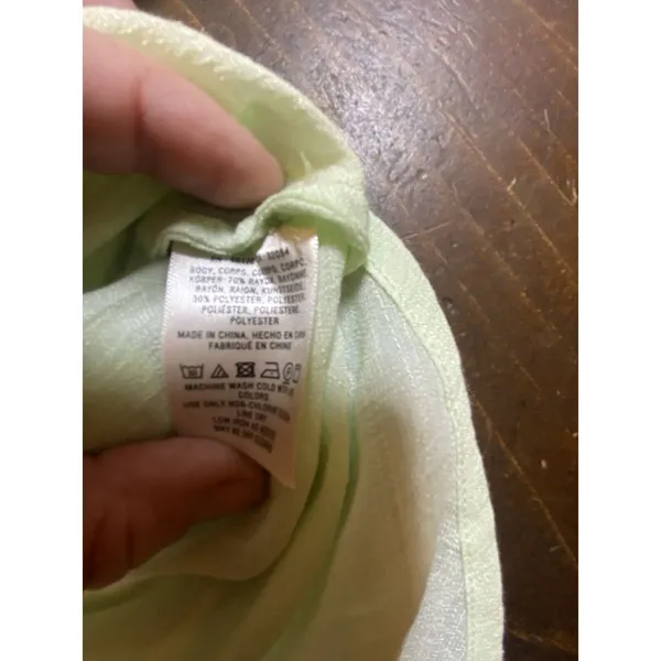 Anthropologie Maeve Brynna Light Green Button up Blouse Dolman Sleeve Women's XS - Image 7