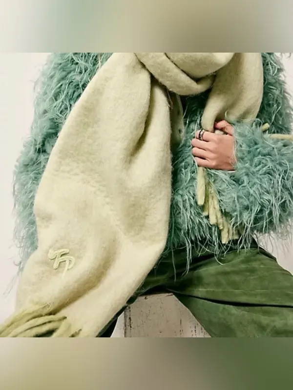 Free People Winter Chill Blanket Scarf in Matcha - Image 2