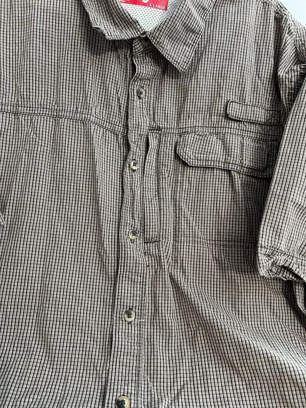 Wrangler Brown Plaid Short Sleeve Shirt - Image 2