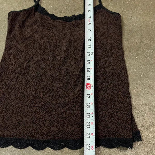 Animal Print LaceTrim Adjustable Spaghetti Strap Lounge Sleep Tank L - Image 8