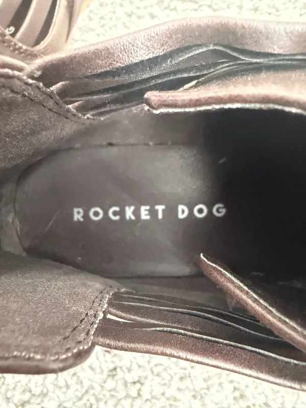 Rocket Dog Brown Criss-Cross Strappy Ankle Booties Size 7 - Image 2