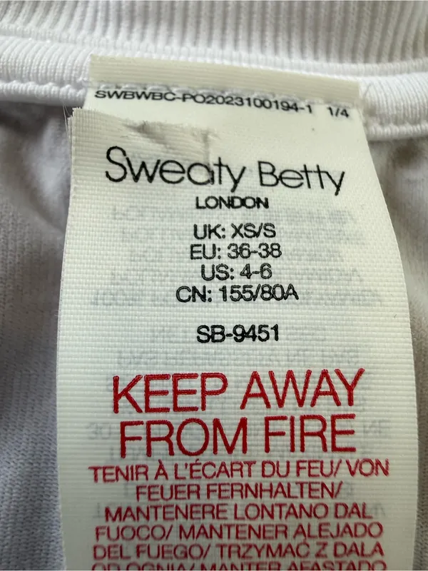 Sweaty Betty White Performance Racerback Tank Top Size 4-6 - Image 3