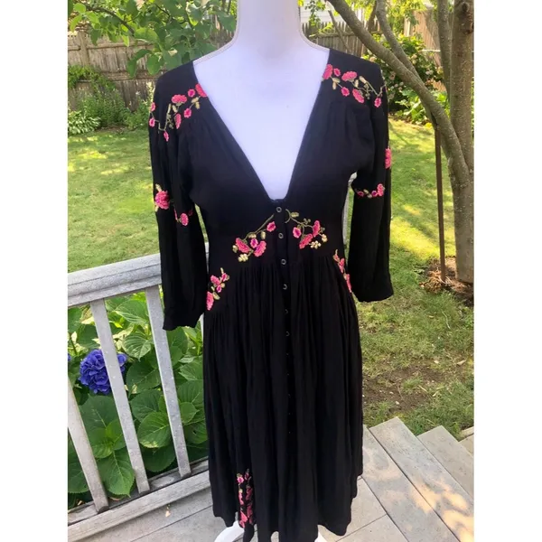 Free People Day Glow Embroidered Midi Dress - Image 4
