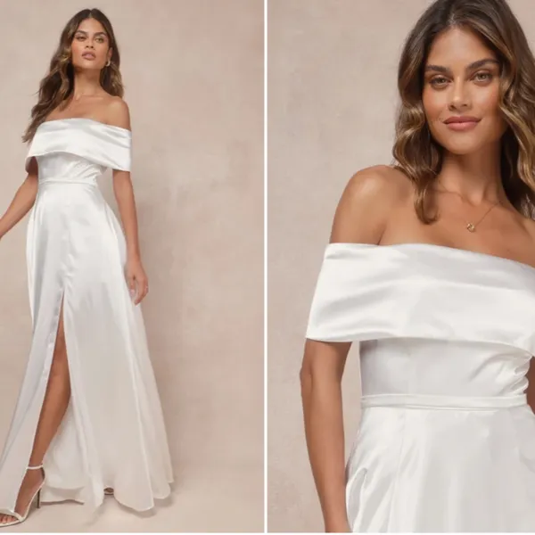 LULU's Bridal Wedding Chic Modern Sexy Minimalist Elegant Princess Ballgown - Image 2