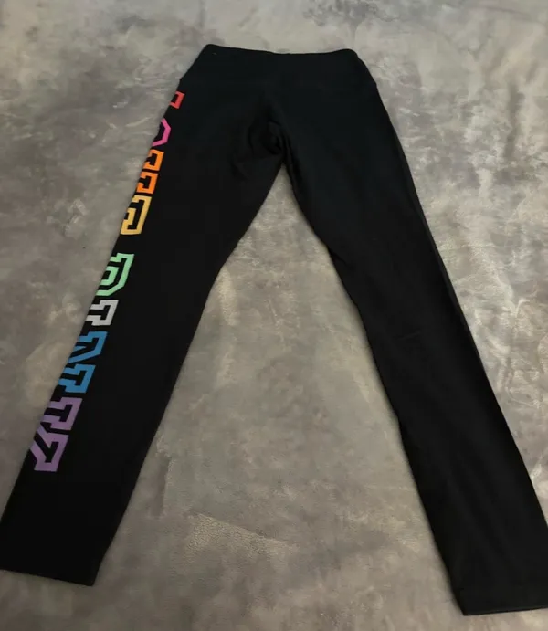 Pink black leggings size m - Image 2