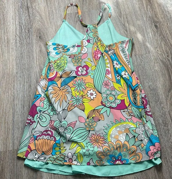Judith March Floral Multicolor Groovy Sundress Size Large - Image 3