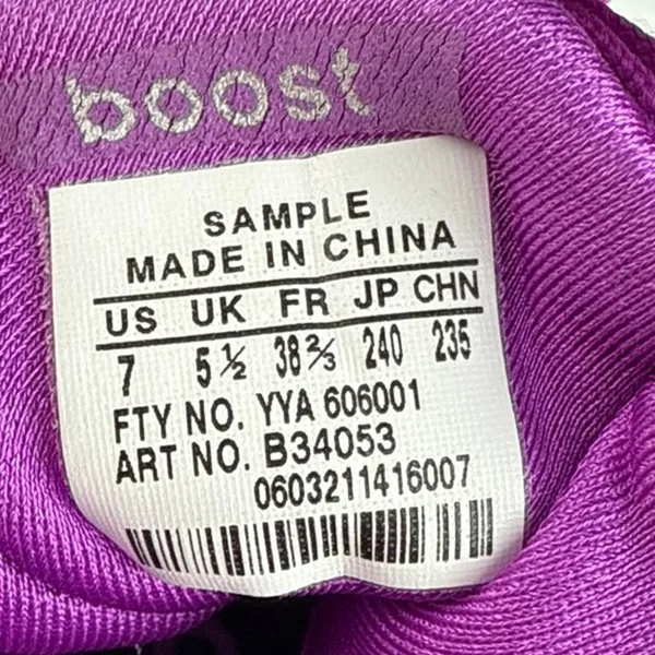 Adidas Ultra Boost Women's Purple Lace Up Low Top Running Sneakers Shoes Size 7 - Image 10