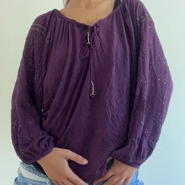 Free People Purple Boho top Embellished - Image 6