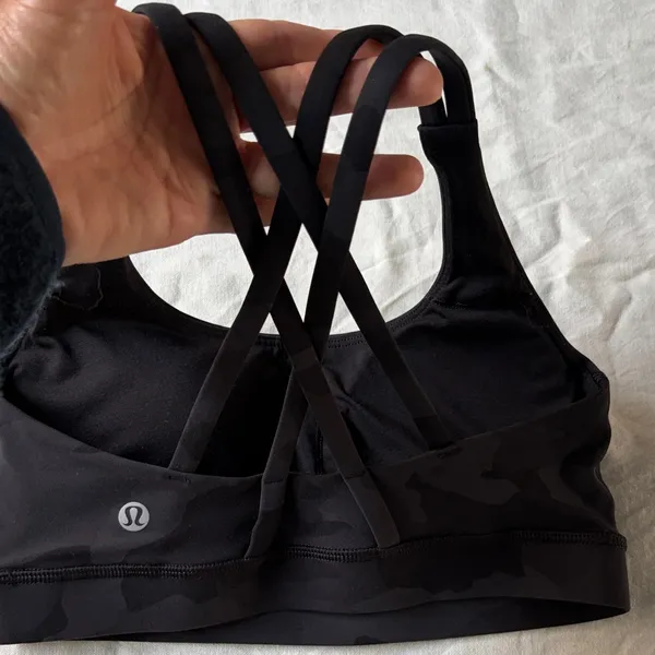 Lululemon Women's Black Camouflage Sports Bra - Image 4