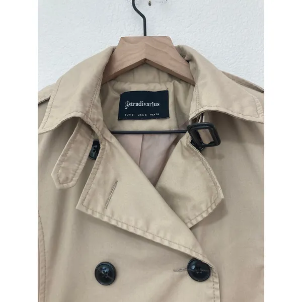 Stradivarius Beige Timeless Utility Minimalist Luxury Layering Trenchcoat Jacket - Image 3