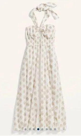 Old Navy Fit & Flare Keyhole Halter Maxi Dress - Image 3