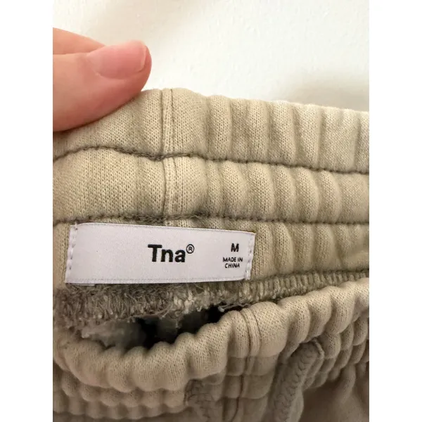 Aritzia Tna Cozy Fleece Mega Sweatpants Sage Green High Rise Joggers Mens Medium - Image 2