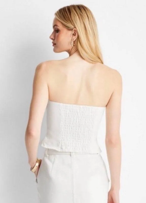 Target Women's Button-Front Denim Corset - Future Collective™ with Jenee Naylor White S - Image 2