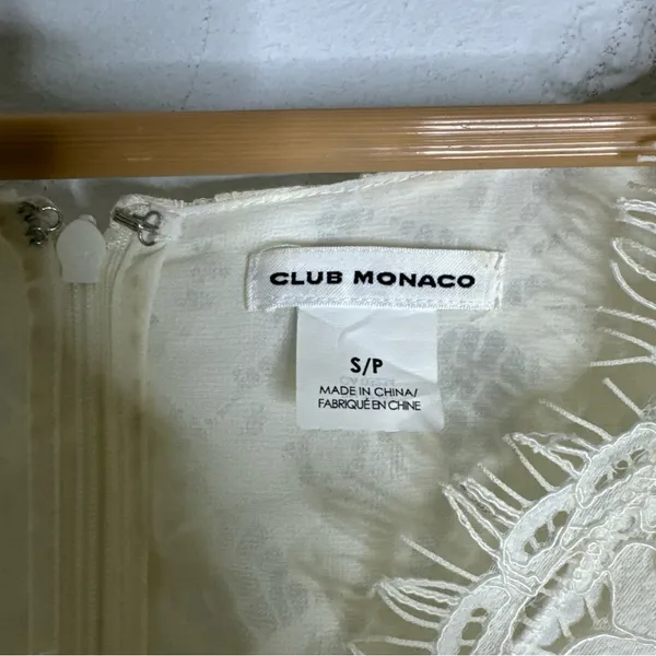 club monaco Small‎ Ivory Lace Bell Sleeve Blouse CP - Image 3