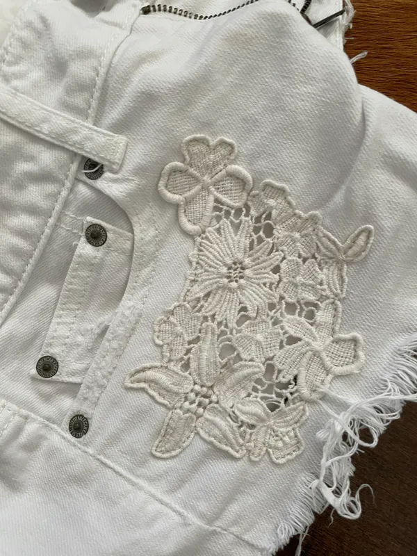 White  Boho Shorts - Image 4