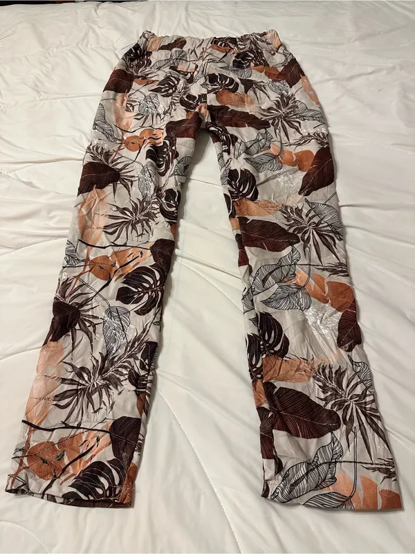 Amorosa Leaf Fauna Faux Suede Pants - Brown Tones - NWT - Size S-L (estimated) - Image 4
